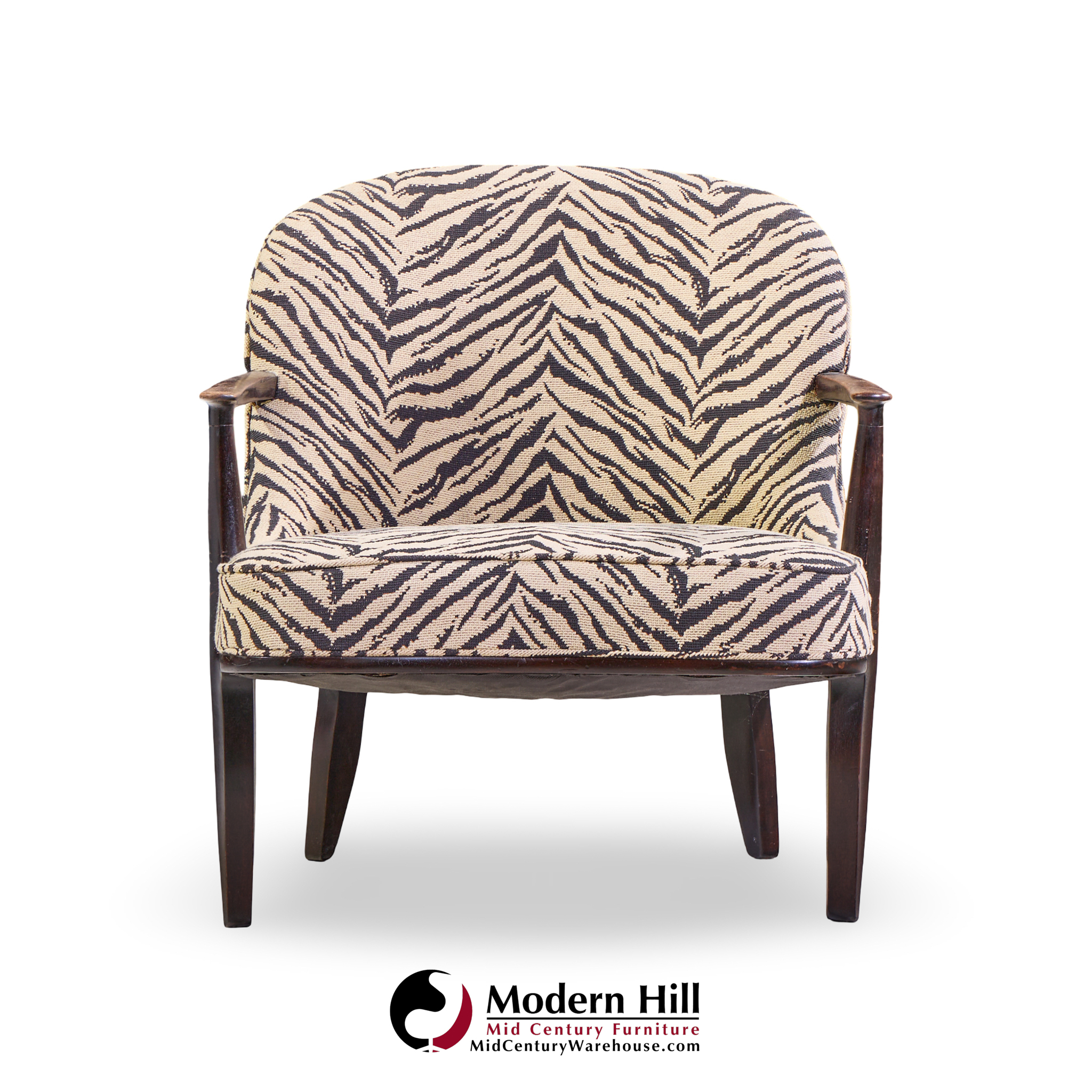edward wormley for dunbar janus model 5705 mid century mahogany lounge chair - pair