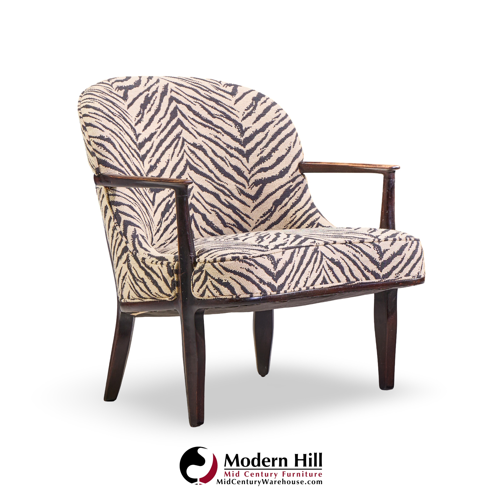 edward wormley for dunbar janus model 5705 mid century mahogany lounge chair - pair