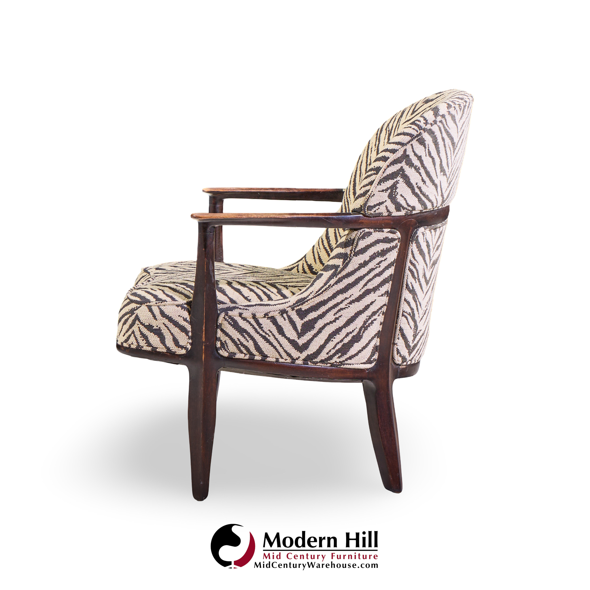 edward wormley for dunbar janus model 5705 mid century mahogany lounge chair - pair