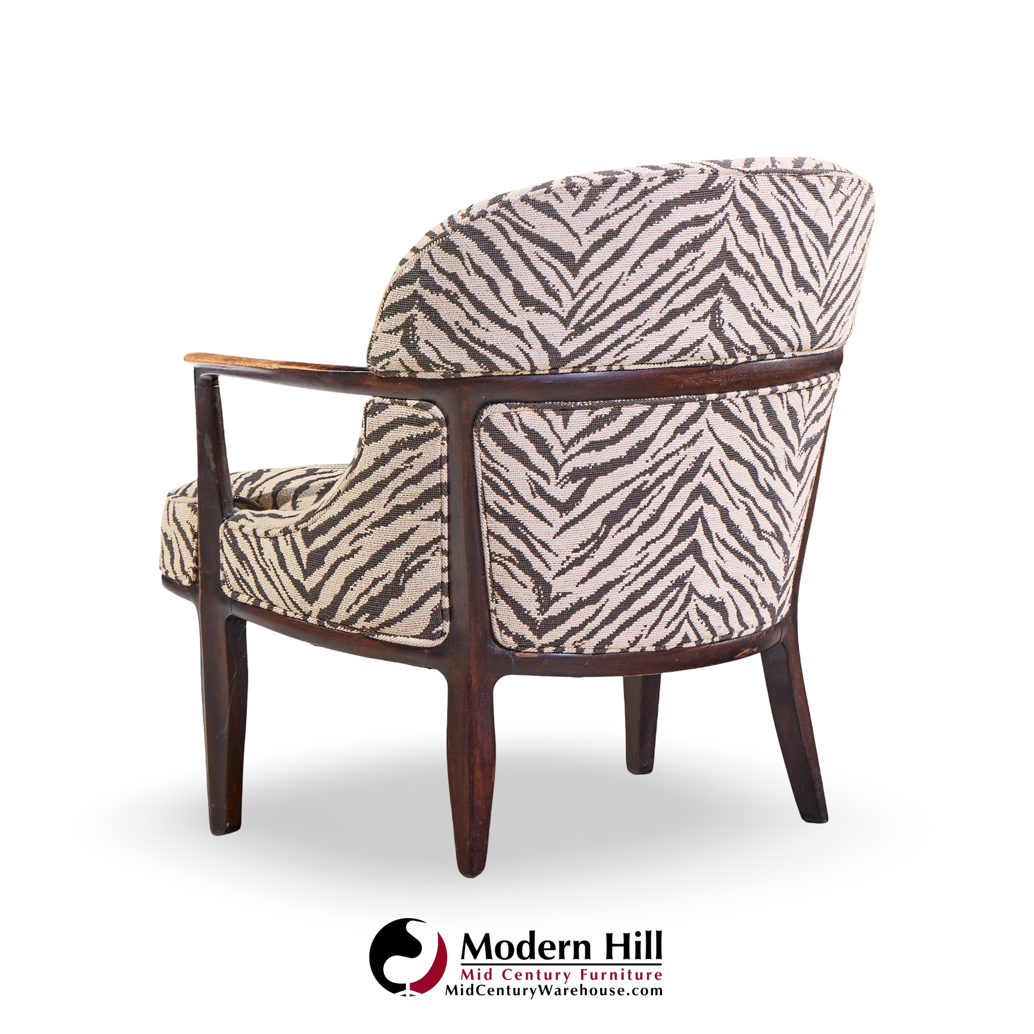 edward wormley for dunbar janus model 5705 mid century mahogany lounge chair - pair
