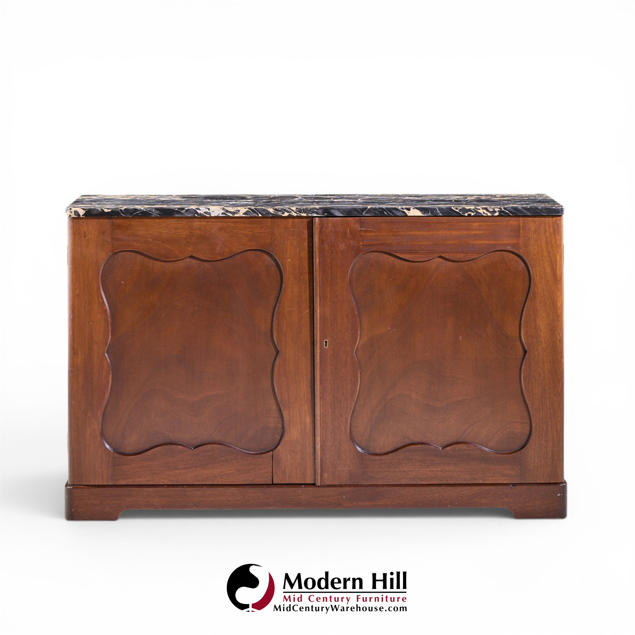 edward wormley for dunbar mid century mahogany and marble credenza