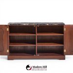 edward wormley for dunbar mid century mahogany and marble credenza