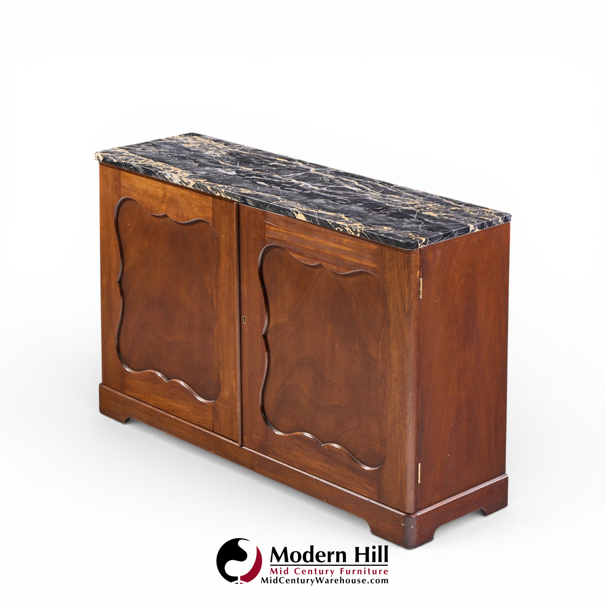 edward wormley for dunbar mid century mahogany and marble credenza