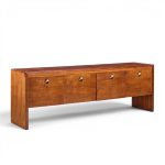 edward wormley for dunbar mid century rosewood, oak and brass credenza