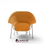 eero saarinen for knoll mid century womb chair with ottoman