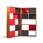 evans clark for glenn of california mid century walnut room divider bookshelf