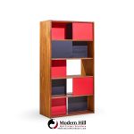 evans clark for glenn of california mid century walnut room divider bookshelf