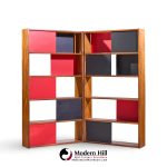 evans clark for glenn of california mid century walnut room divider bookshelf