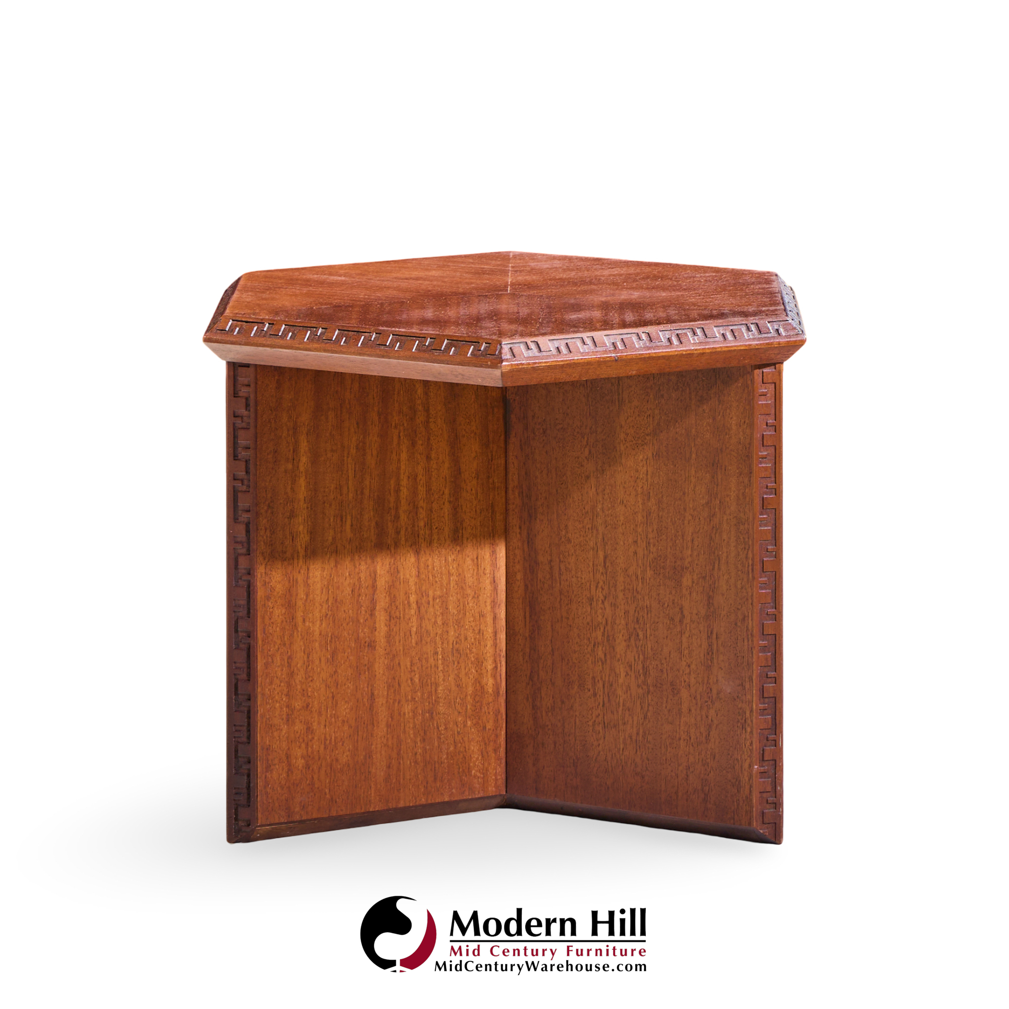 frank lloyd wright for henredon mid century mahogany taliesin side end table