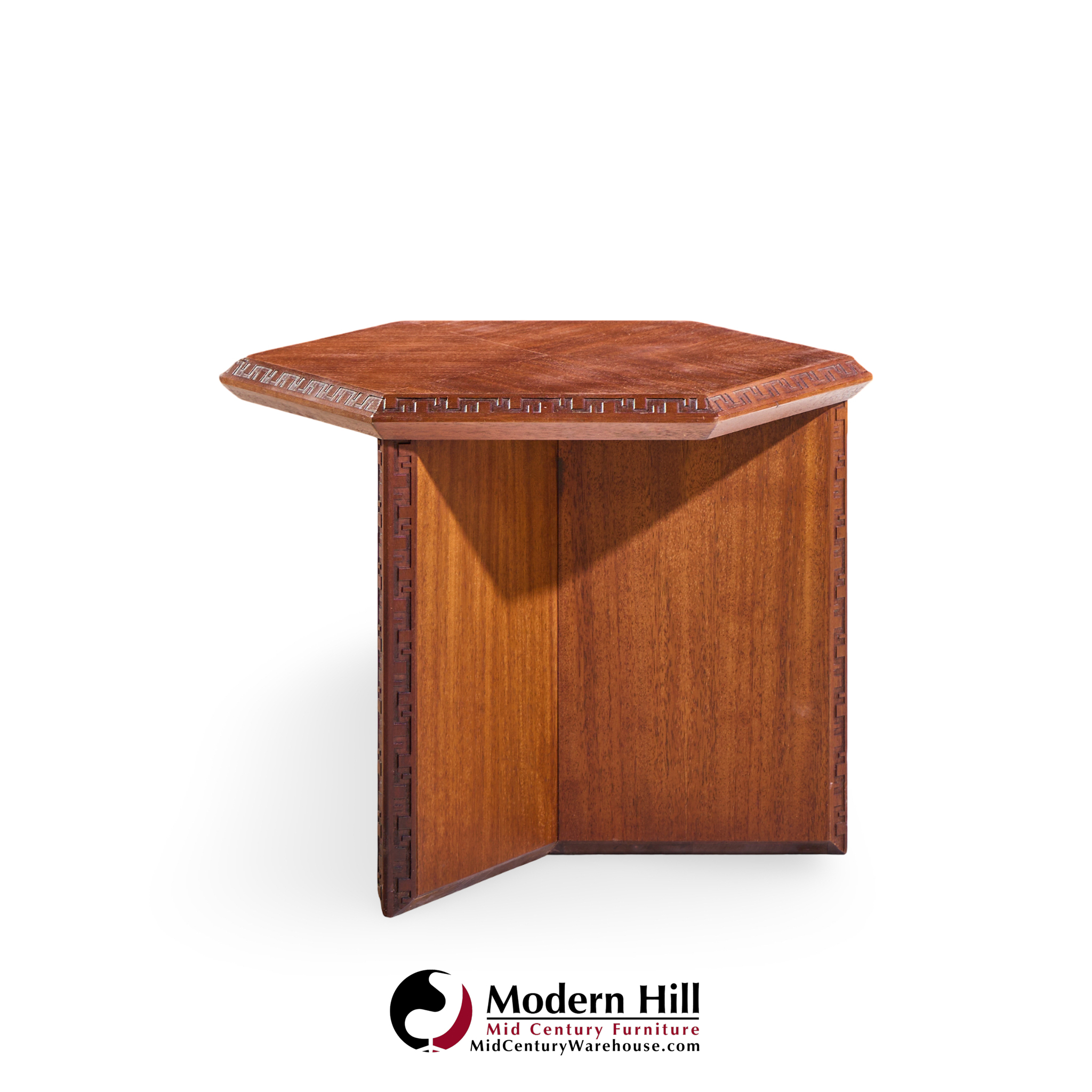 frank lloyd wright for henredon mid century mahogany taliesin side end table