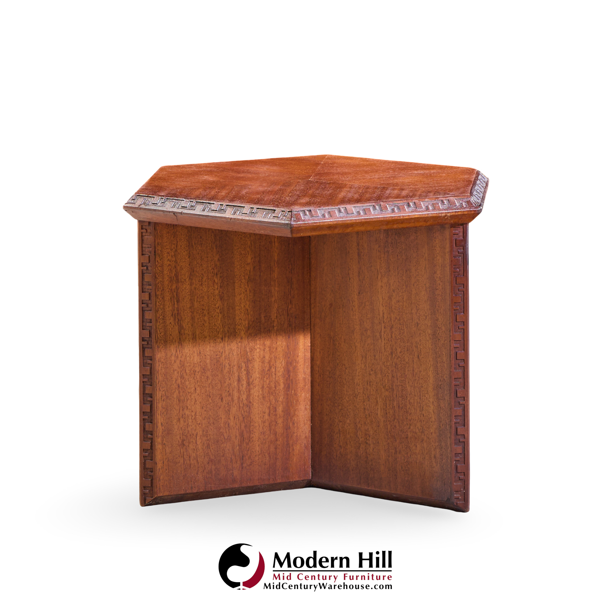 frank lloyd wright for henredon mid century mahogany taliesin side end table