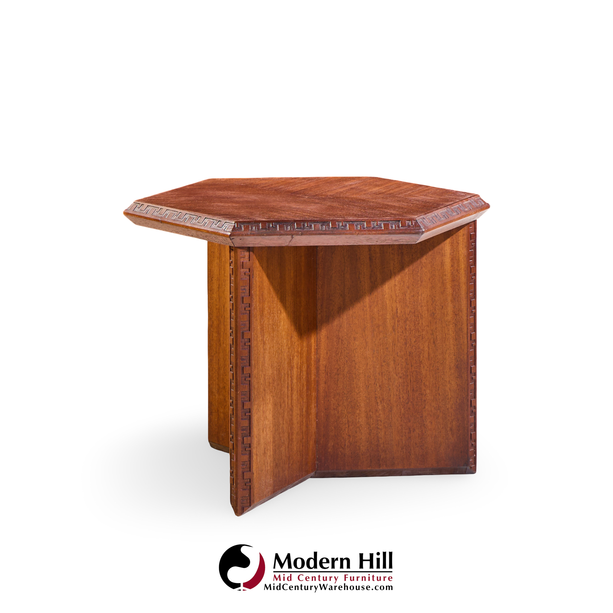frank lloyd wright for henredon mid century mahogany taliesin side end table