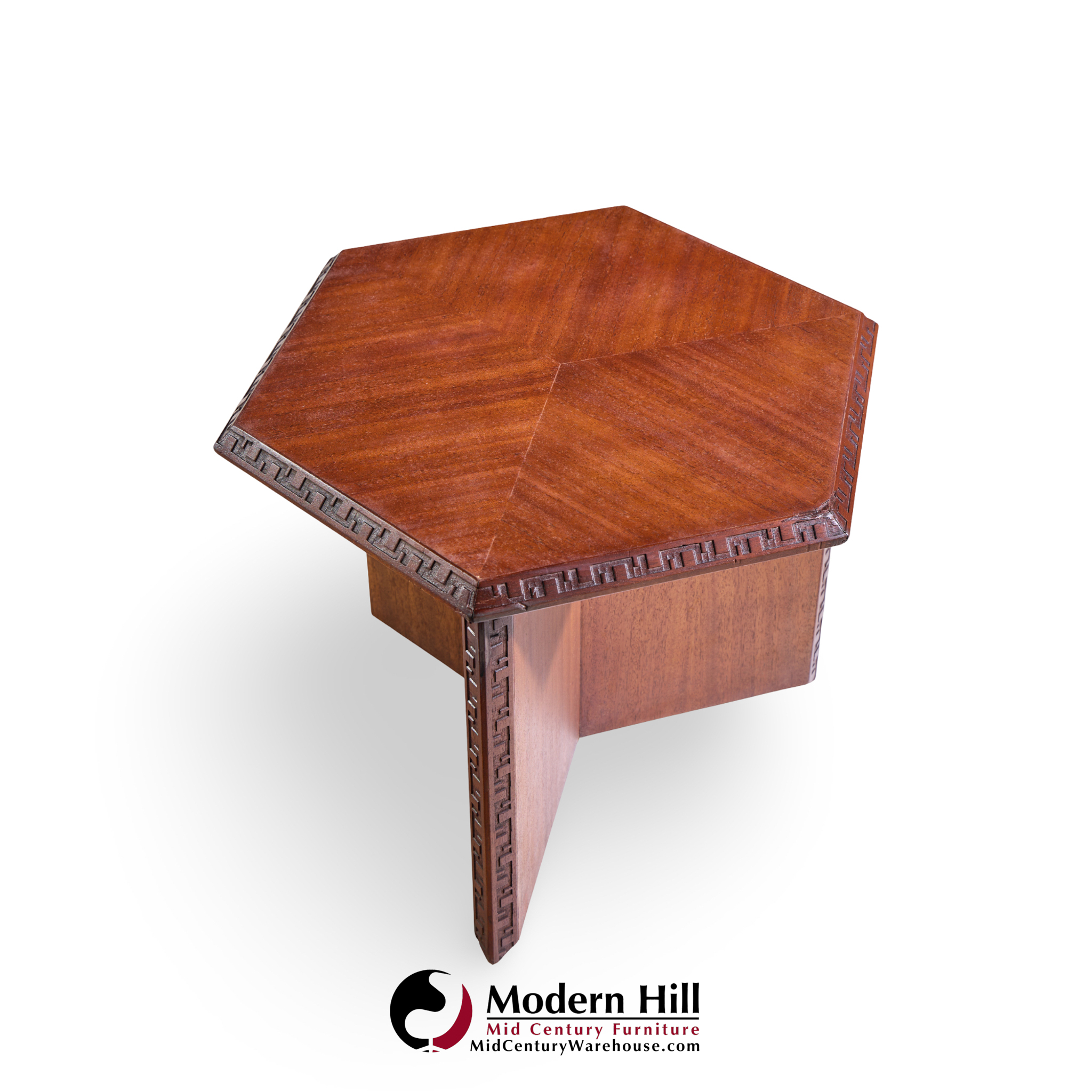 frank lloyd wright for henredon mid century mahogany taliesin side end table