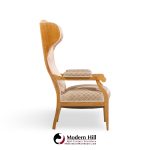 frits henningsen style swedish biedermeier wingback lounge chairs - pair