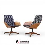 george mulhauser for plycraft mrs. chair mid century lounge chairs - pair