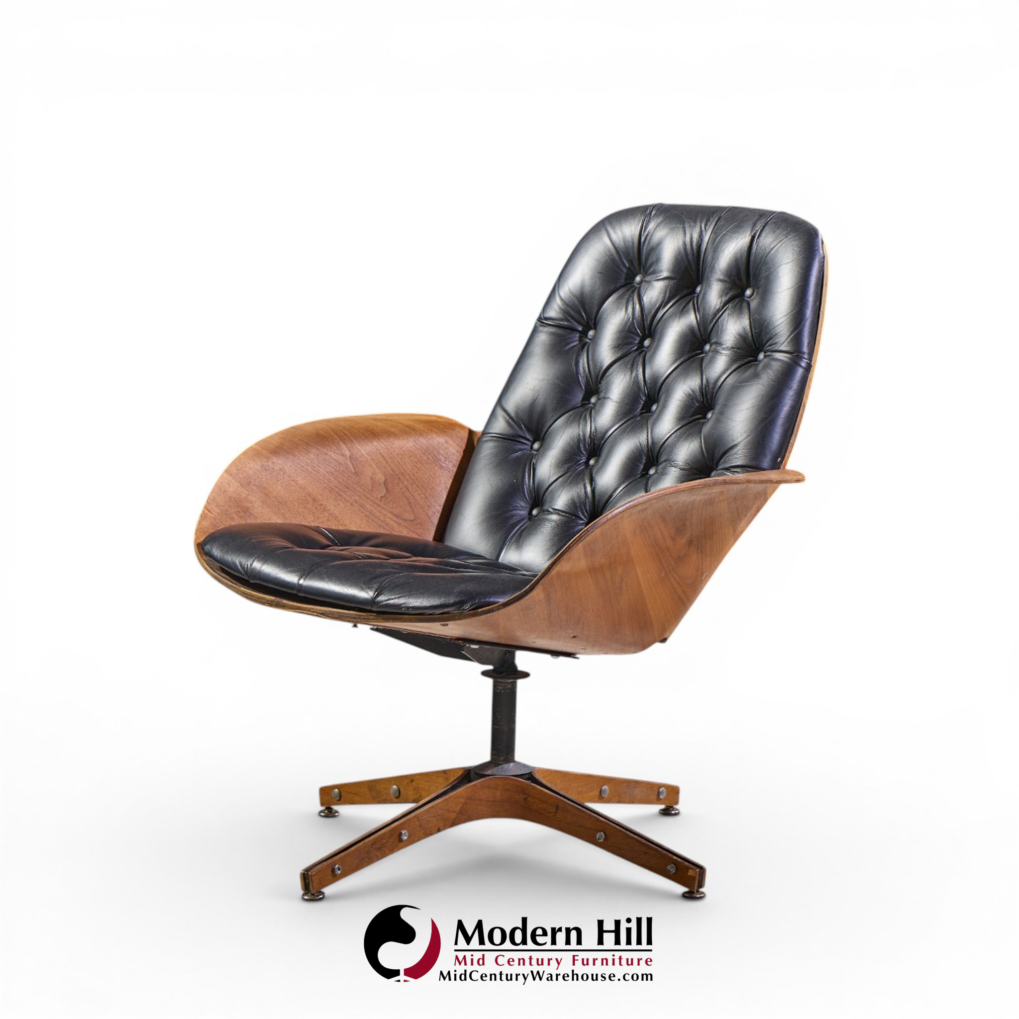 george mulhauser for plycraft mrs. chair mid century lounge chairs - pair