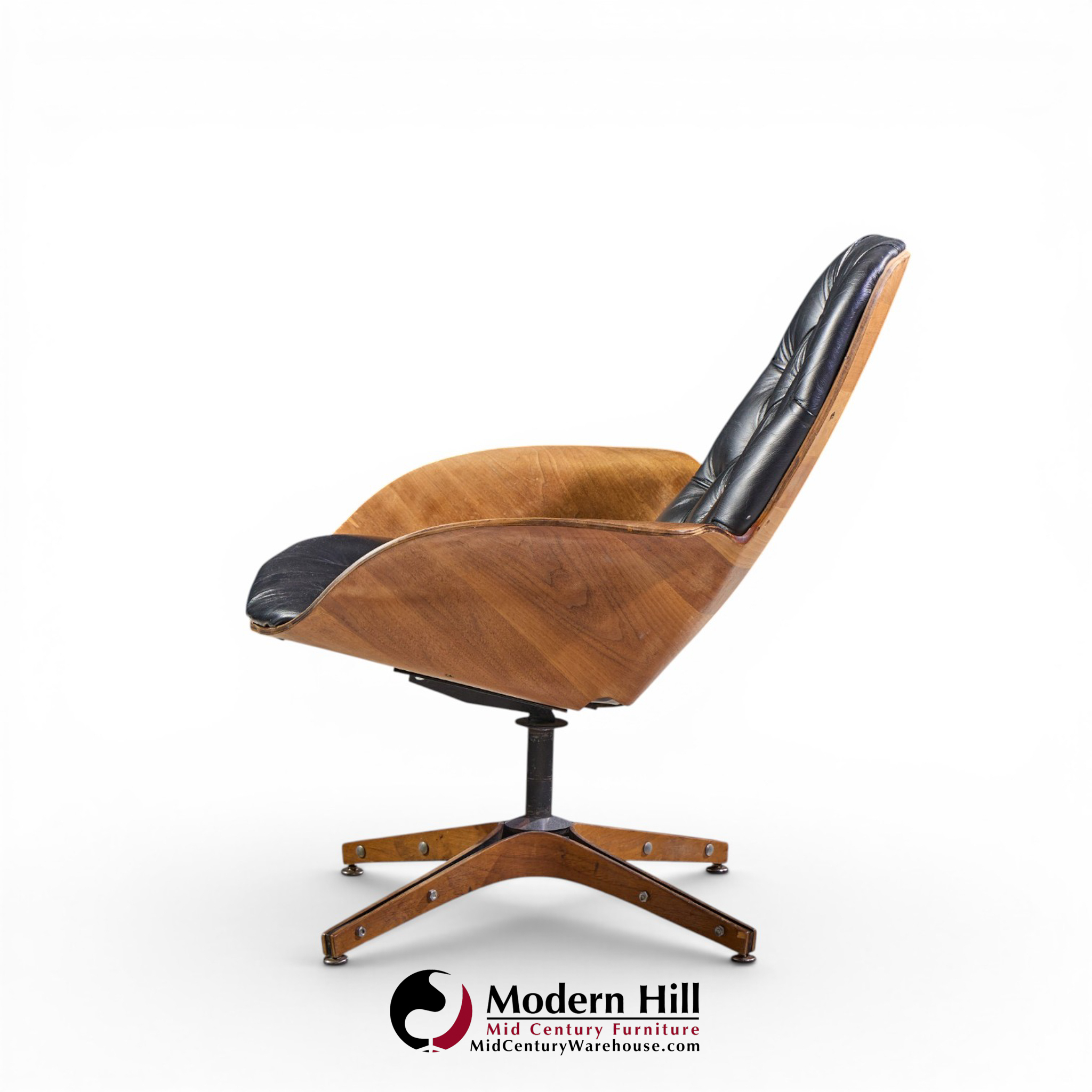 george mulhauser for plycraft mrs. chair mid century lounge chairs - pair