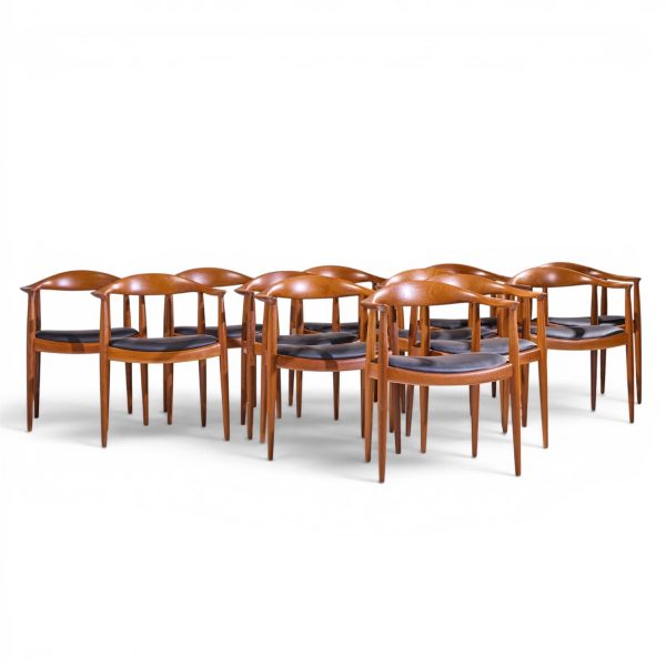 hans wegner for johannes hansen mid century danish teak the chair - set of 12