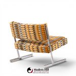 harvey probber mid century cantilevered chrome slipper lounge chairs - pair