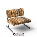harvey probber mid century cantilevered chrome slipper lounge chairs - pair
