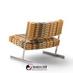harvey probber mid century cantilevered chrome slipper lounge chairs - pair