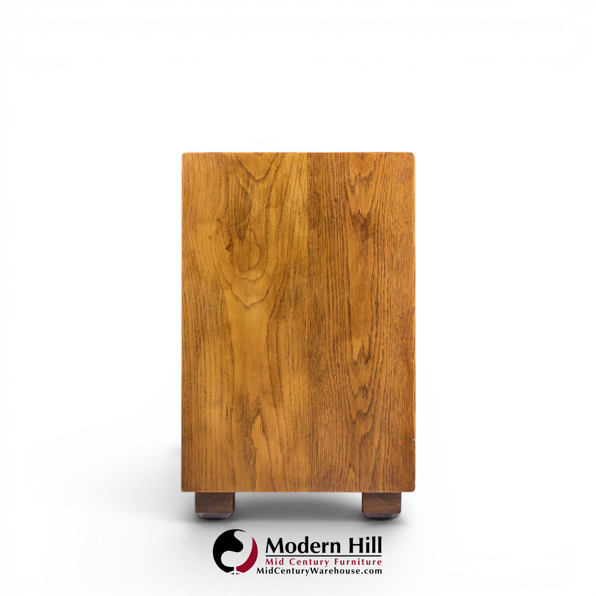henredon campaign mid century oak and brass lowboy dresser