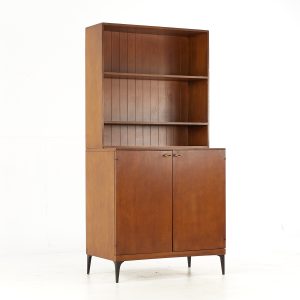 heywood wakefield contessa mid century 2 door bar cabinet with hutch
