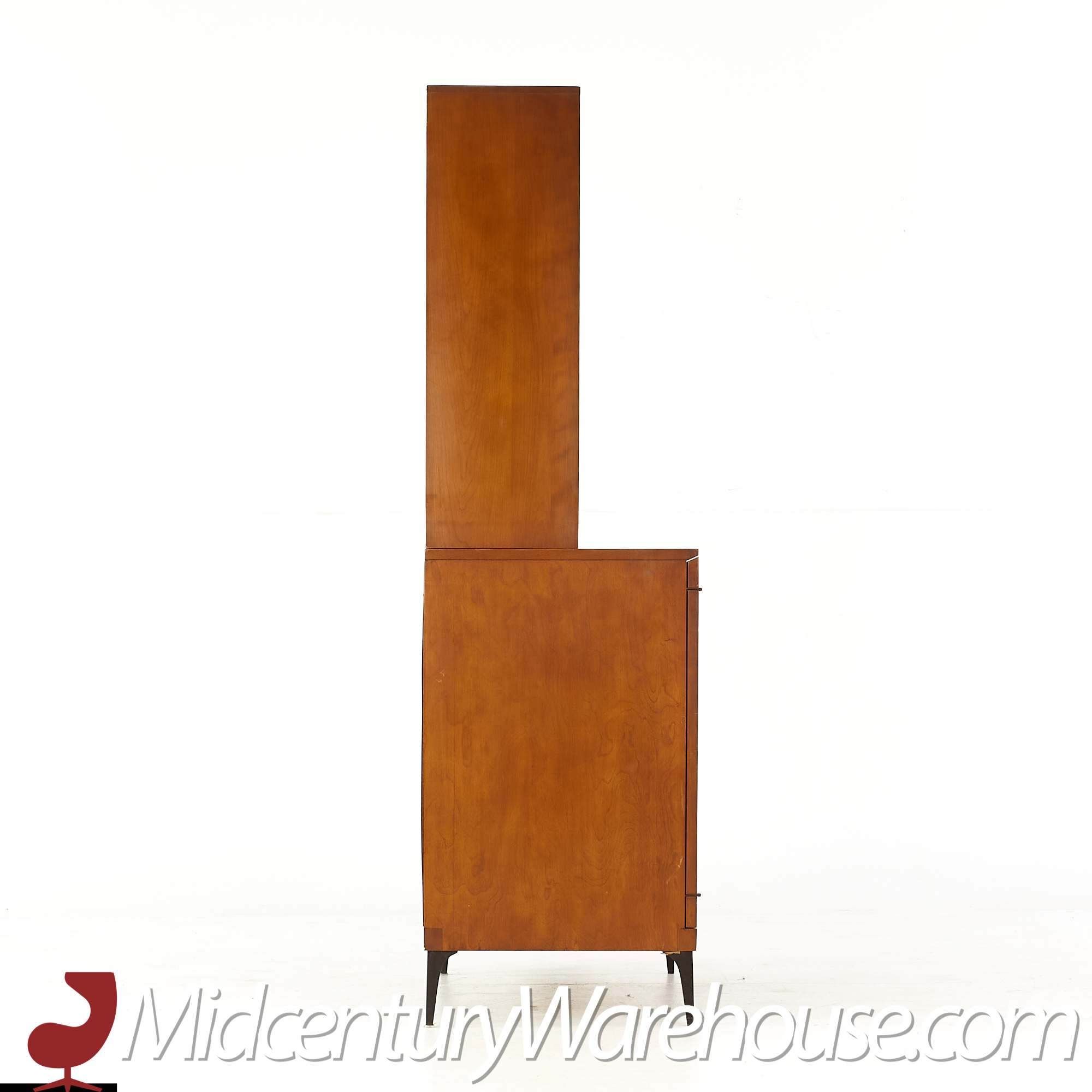 heywood wakefield contessa mid century 2 door bar cabinet with hutch