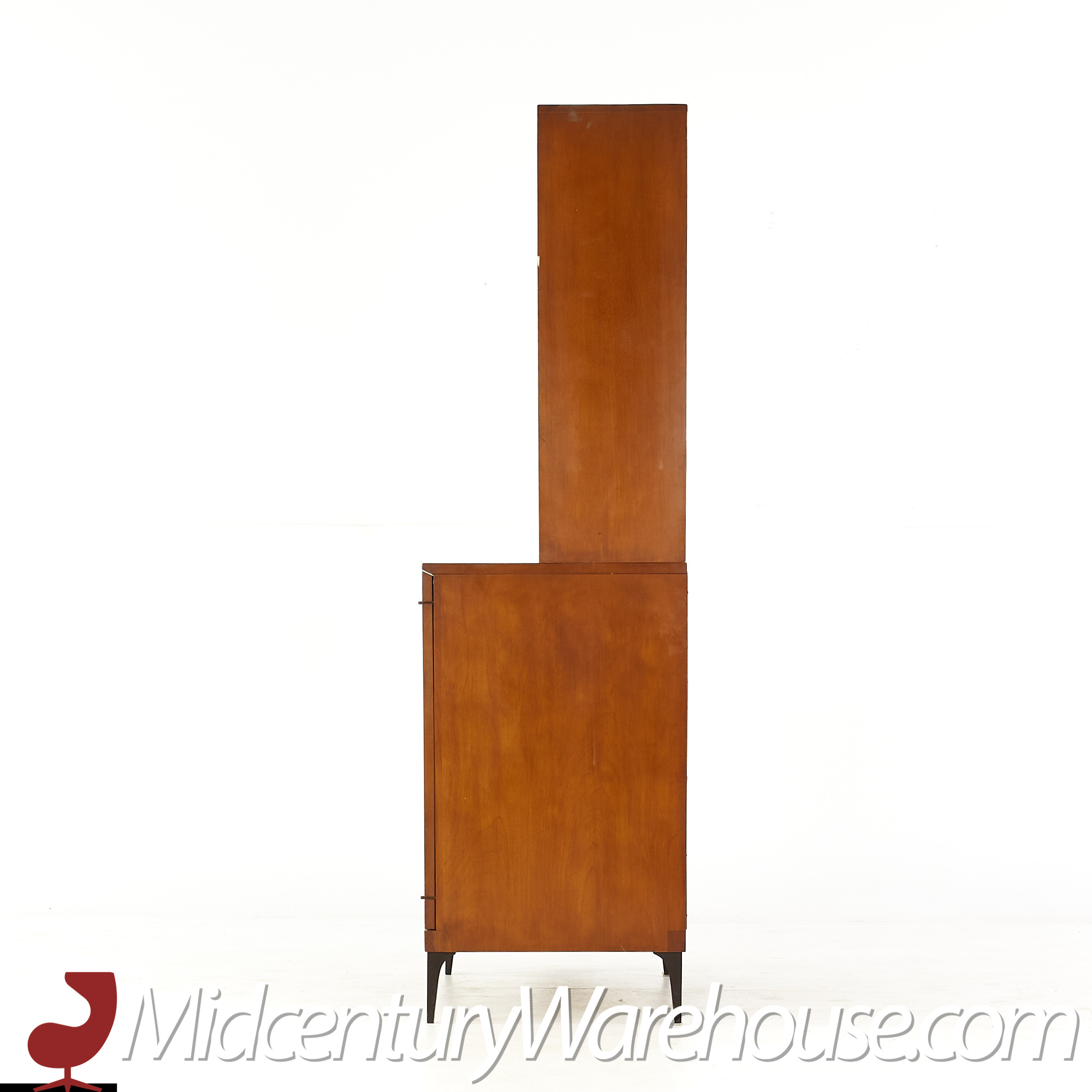 heywood wakefield contessa mid century 2 door bar cabinet with hutch