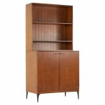 heywood wakefield contessa mid century 2 door bar cabinet with hutch