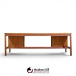 jens risom mid century walnut executive desk