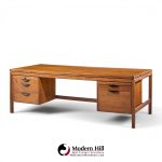 jens risom mid century walnut executive desk
