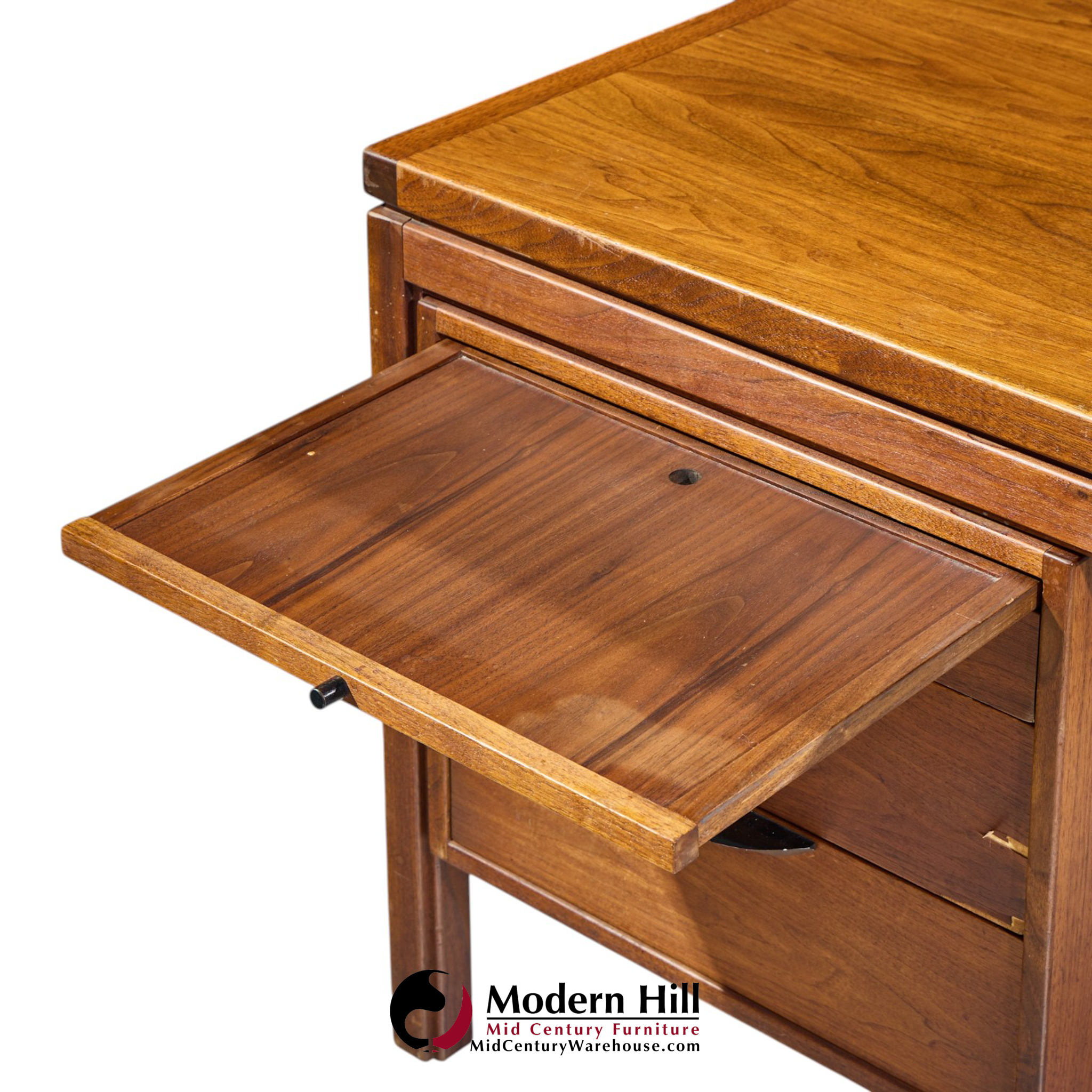 jens risom mid century walnut executive desk
