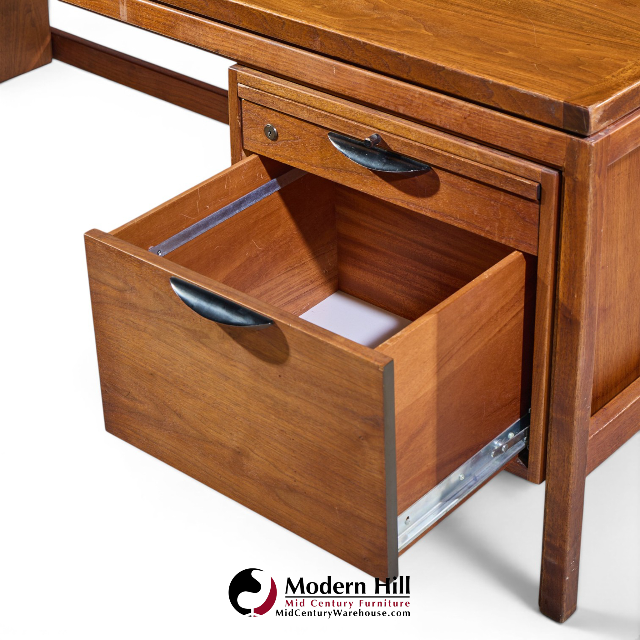 jens risom mid century walnut executive desk