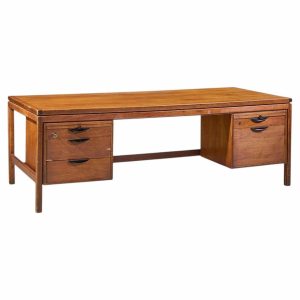 jens risom mid century walnut executive desk