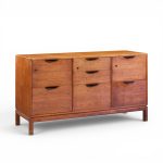 jens risom mid century walnut file credenza