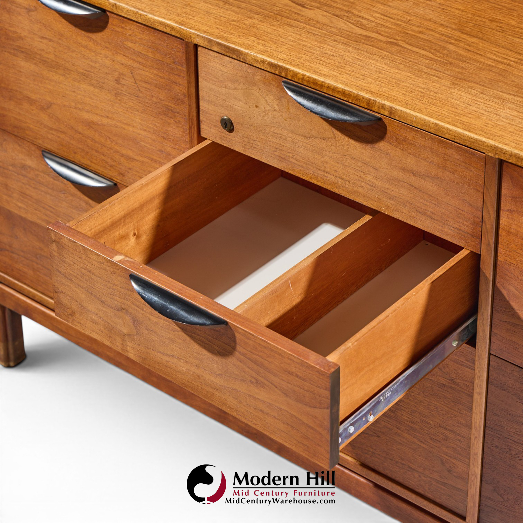 jens risom mid century walnut file credenza