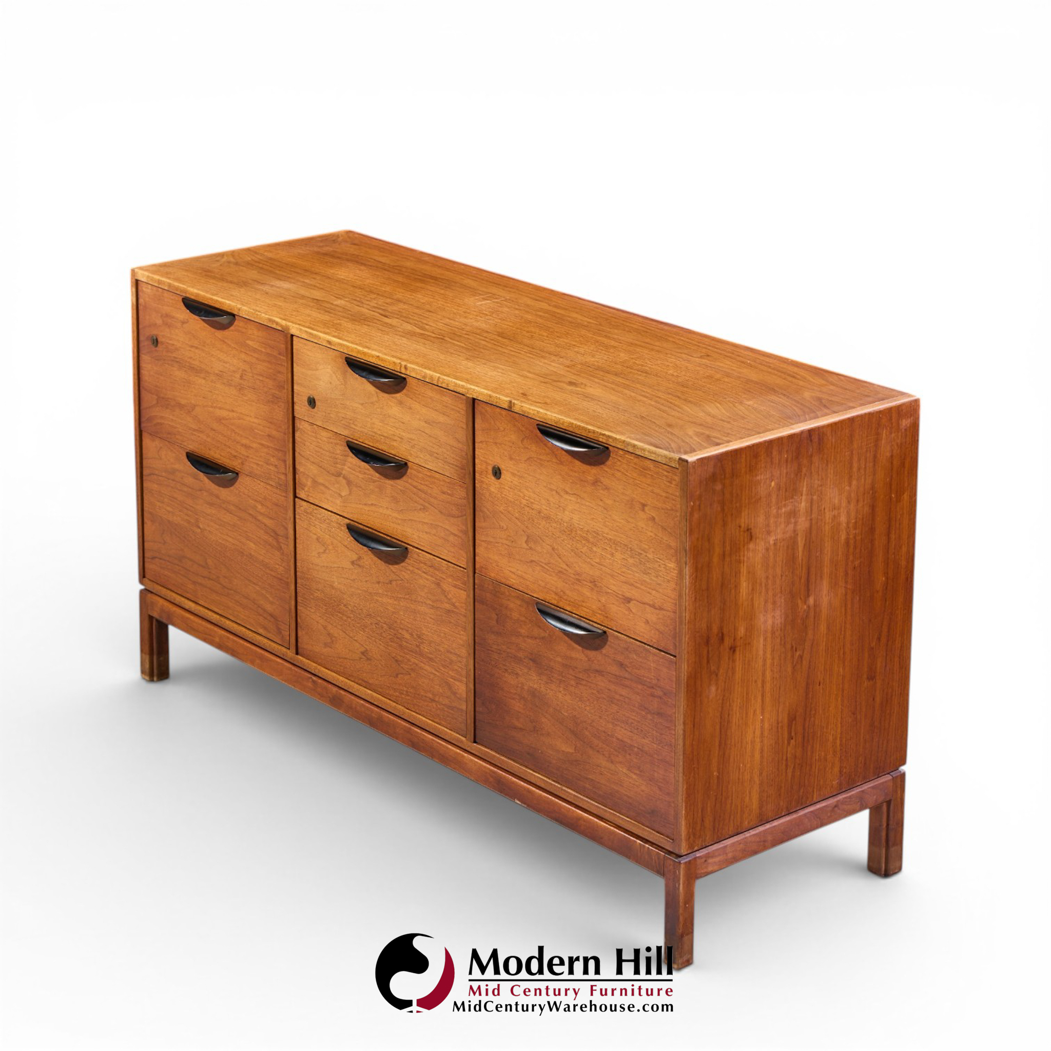 jens risom mid century walnut file credenza