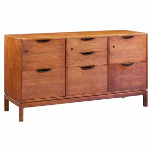 jens risom mid century walnut file credenza