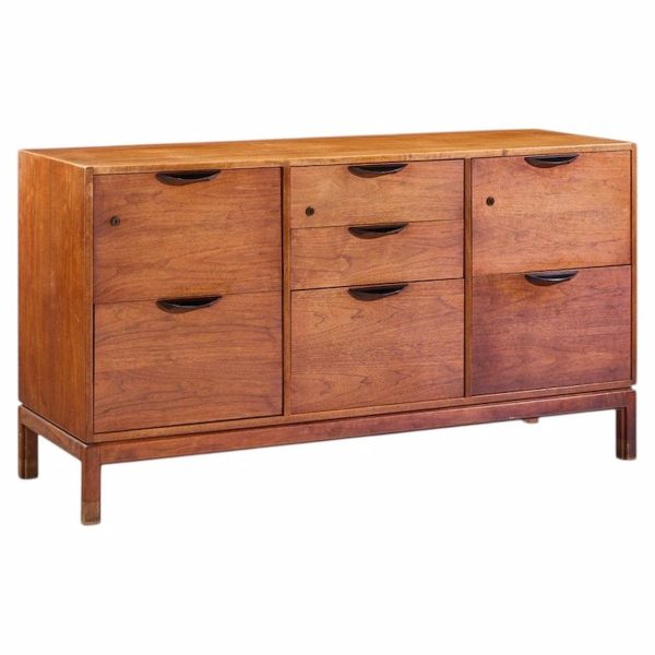 jens risom mid century walnut file credenza