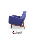 jens risom model u-150 mid century walnut bracket back sofa