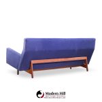 jens risom model u-150 mid century walnut bracket back sofa