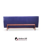 jens risom model u-150 mid century walnut bracket back sofa