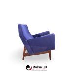 jens risom model u-150 mid century walnut bracket back sofa