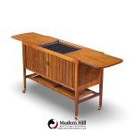 kipp stewart for drexel declaration mid century walnut tambour door bar cart