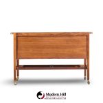 kipp stewart for drexel declaration mid century walnut tambour door bar cart