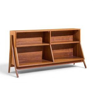 kipp stewart for drexel declaration mid century walnut bookcase shelf
