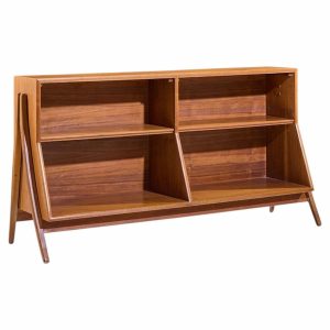 kipp stewart for drexel declaration mid century walnut bookcase shelf