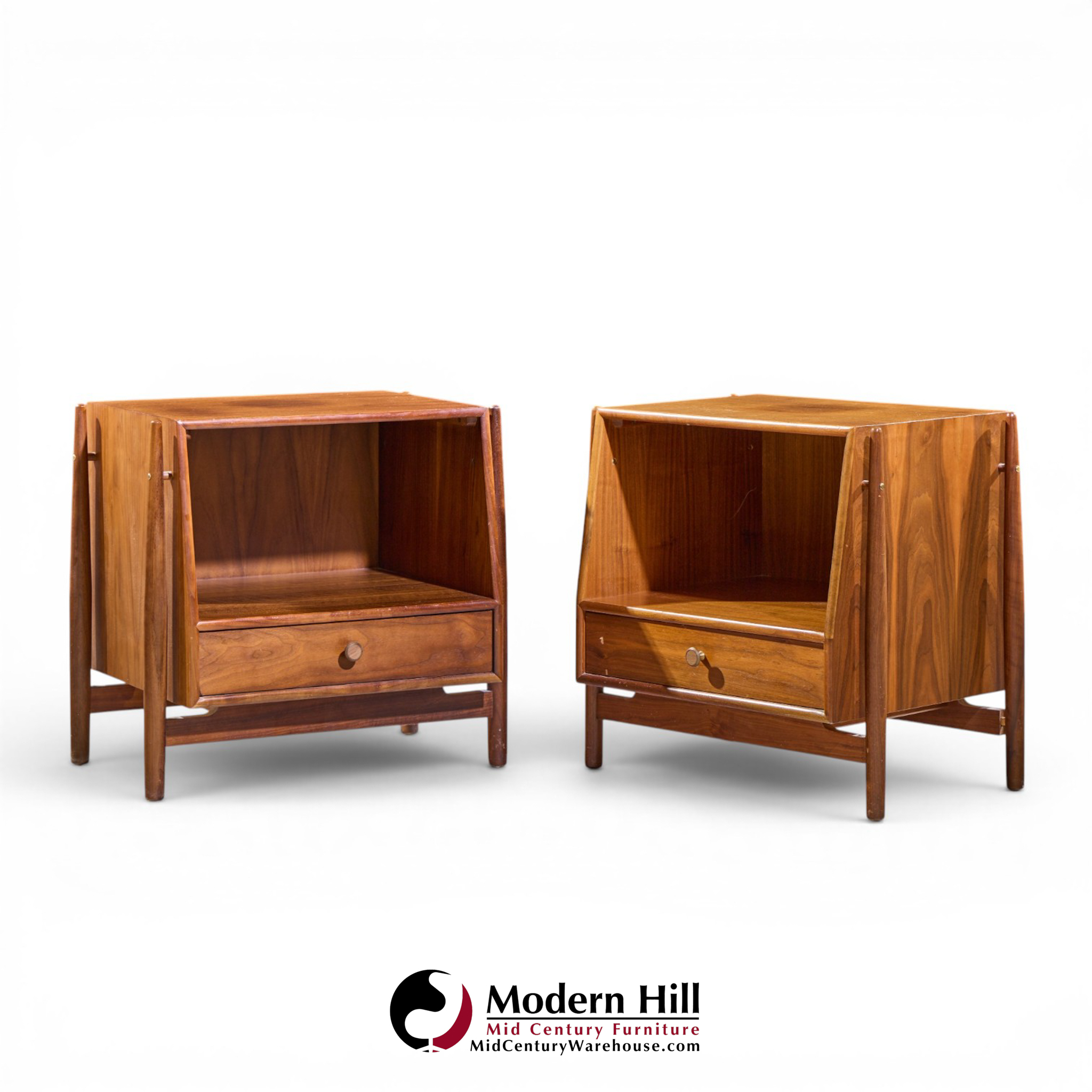 kipp stewart for drexel declaration mid century walnut floating nightstand