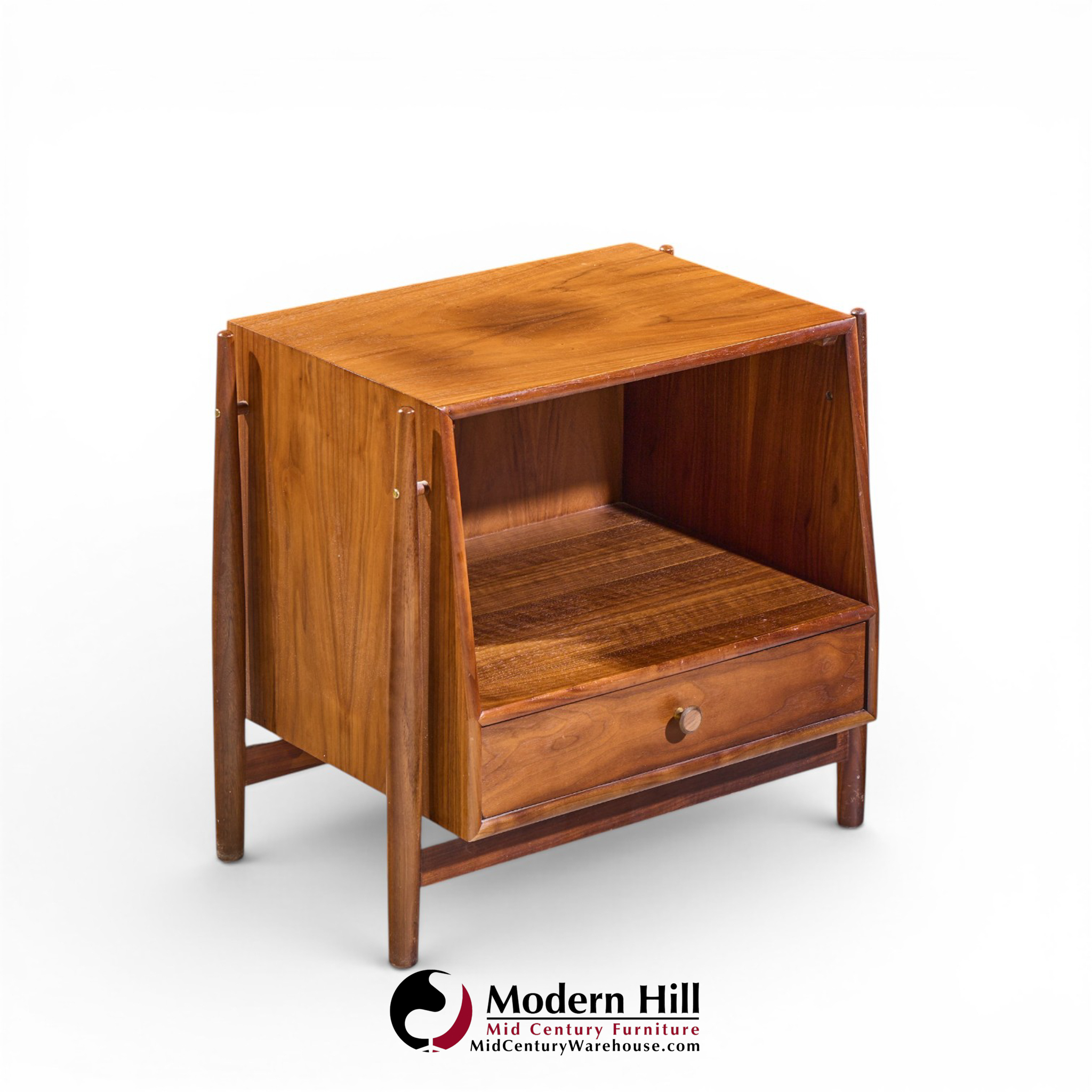 kipp stewart for drexel declaration mid century walnut floating nightstand
